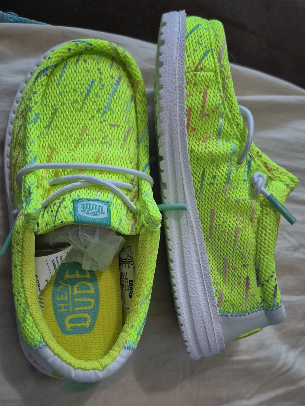 Hey Dude C11 Lime Punch/white Sneakers WALLEY PARTY MESH Highlighter Color